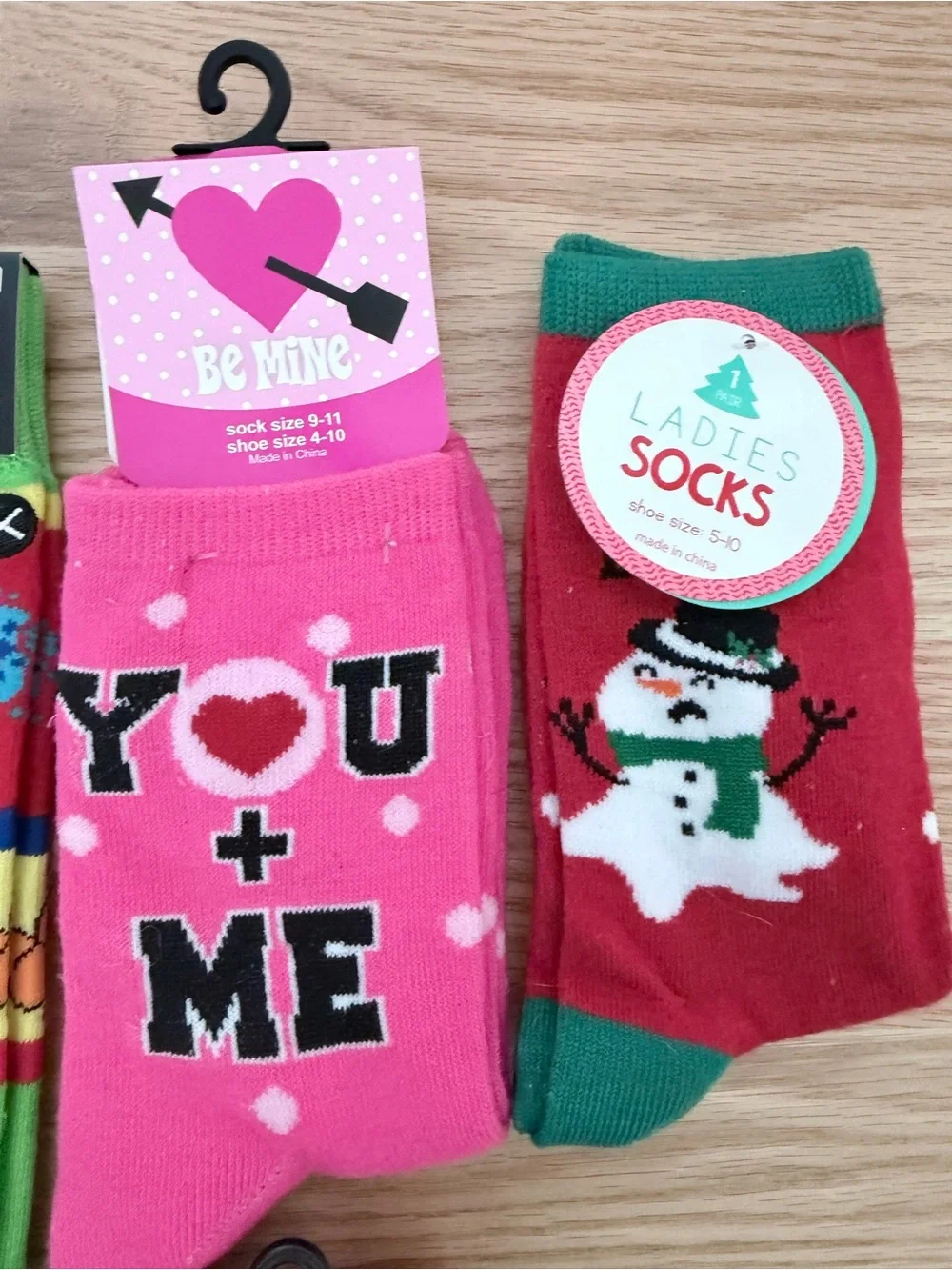 Assorted Women Socks and Slipper Socks - Pink, Green, Red, Black